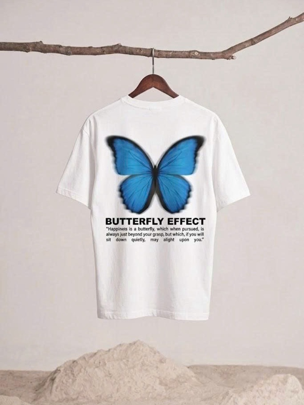 Butterfly Effect Graphic T-Shirt Y2K Aesthetic Streetwear Tee White